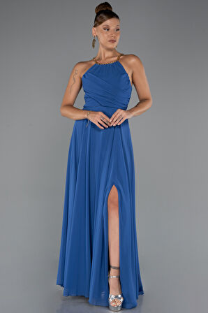 Balen Korse Yırtmaçlı Uzun Şifon Abiye Elbise ABU5298