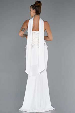 Pullu Straplez Peplum Kesim Uzun Abiye Elbise ABU5320