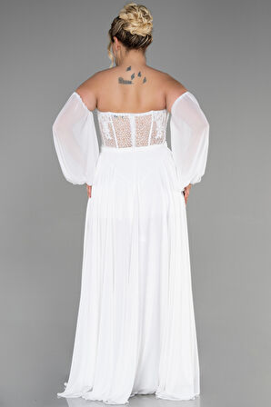 Straplez Şifon Büyük Beden Abiye ABU5521