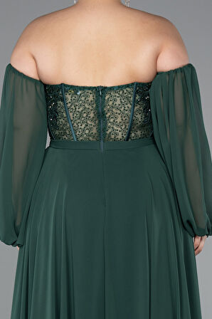 Straplez Şifon Büyük Beden Abiye ABU5521