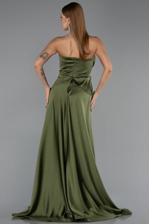 Straplez Peplum Kesim Kuyruklu Uzun Dantel Abiye ABU5615