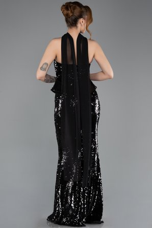 Straplez Yaka Peplum Kesim Uzun Pul Payet Abiye ABU5721