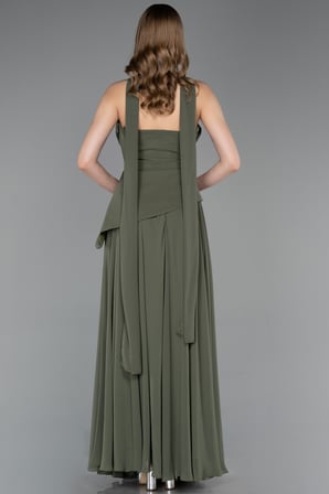 Straplez Peplum Kesim Uzun Şifon Abiye Elbise ABU5763