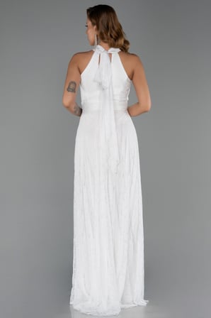 Halter Yaka Uzun Dantel Abiye Elbise ABU6313