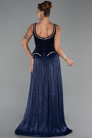 Kolsuz Peplum Kesim Pliseli Uzun Şifon Abiye ABU6323