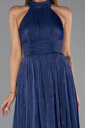 Halter Yaka Uzun Şifon Abiye Elbise ABU6428