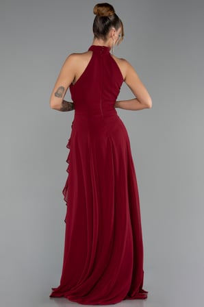 Halter Yaka Uzun Şifon Mezuniyet Elbisesi ABU6506