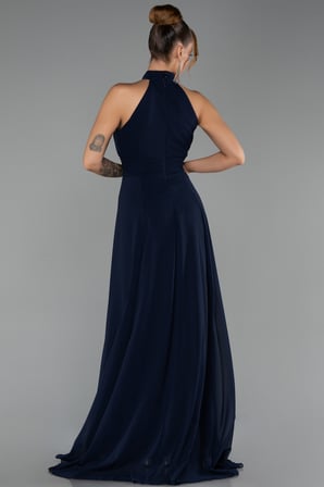 Halter Yaka Uzun Şifon Mezuniyet Elbisesi ABU6506