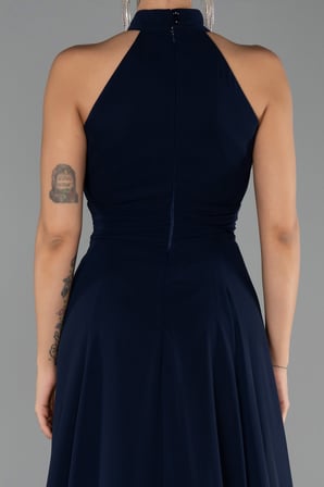 Halter Yaka Uzun Şifon Mezuniyet Elbisesi ABU6506