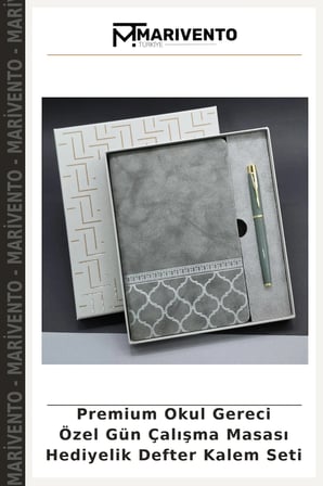 Premium Okul Gereci Özel Gün Çalışma Masası Hediyelik Defter Kalem Seti