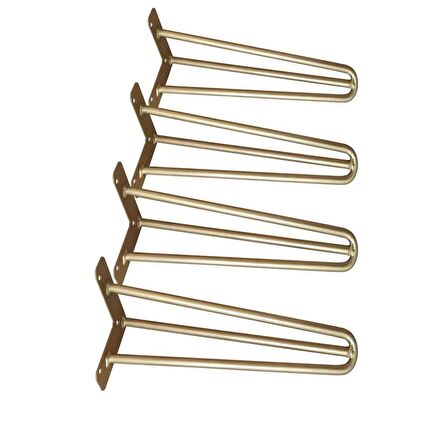 Dolap Sehpa Mobilya Ayakları İçin Metal Altın Renkli Firkete Takımı 30 Cm
