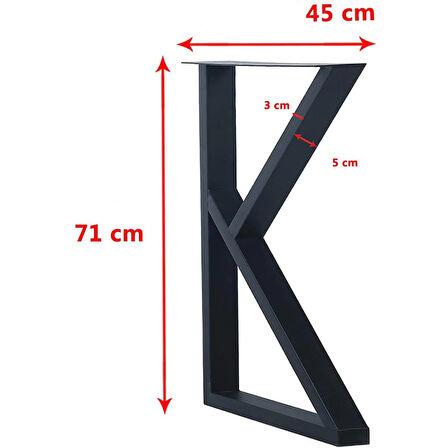 Metal Ayak Çalışma Masası Kütük Masa Ayağı Metal Mobilya Ayağı