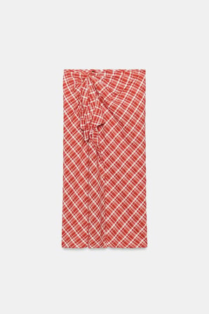 ALLBUCKS ZARA ZW Collection Ekose Midi Etek ABZRA00065