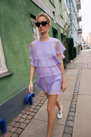 ALLBUCKS ZARA Fırfırlı Mini Elbise ABZRA00071