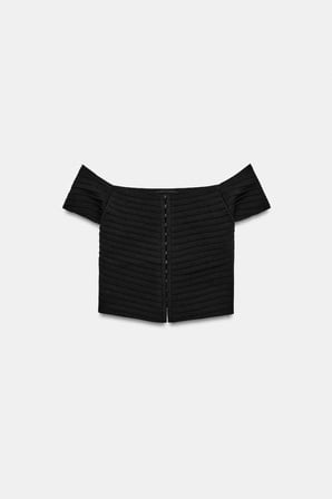 ALLBUCKS ZARA Korse Tarzı Straplez Örgü Top ABZRA00074