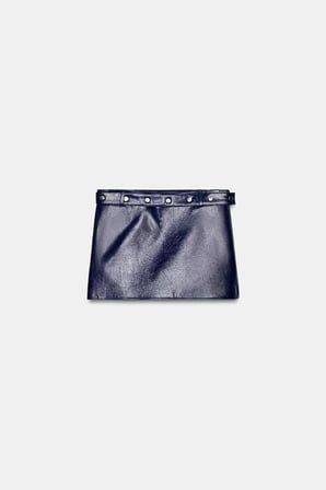 ALLBUCKS ZARA Zımbalı Suni Deri Mini Etek ABZRA00079