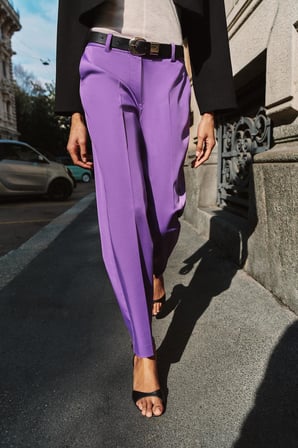 ALLBUCKS ZARA Pensli Kemerli Düz Paça Kumaş Pantolon ABZRA00104