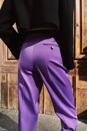 ALLBUCKS ZARA Pensli Kemerli Düz Paça Kumaş Pantolon ABZRA00104