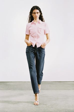 ALLBUCKS ZARA Vücuda Oturan Poplin Gömlek ABZRA00106