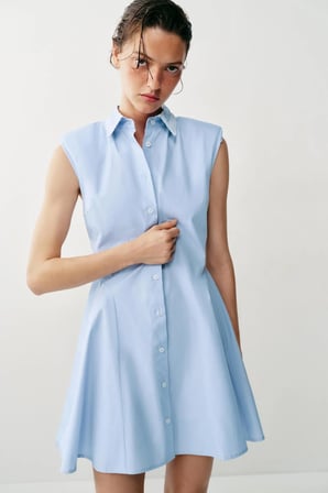 ALLBUCKS ZARA Vatkalı Kısa Gömlek Elbise ABZRA00107