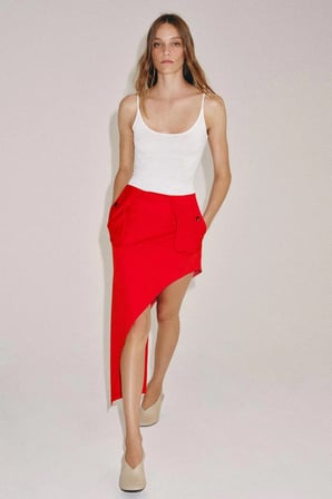 ALLBUCKS ZARA Yama Cepli Asimetrik Etek ABZRA00127
