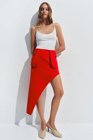 ALLBUCKS ZARA Yama Cepli Asimetrik Etek ABZRA00127