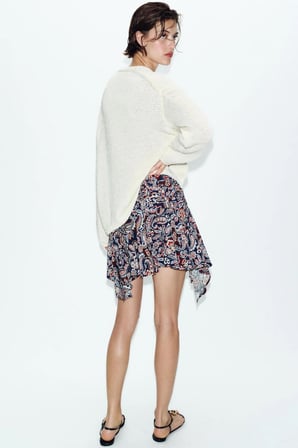 ALLBUCKS ZARA Asimetrik Desenli Şort Etek ABZRA00144