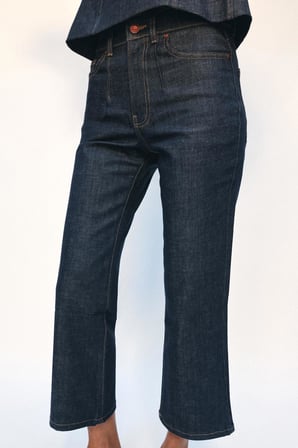 ALLBUCKS ZARA ZW Collection Cropped Flare Orta Bel Jean Pantolon ABZRA00150