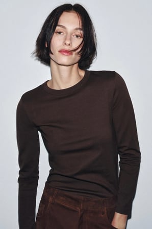 ALLBUCKS ZARA Uzun Kollu İnterlok T-shirt Body Bluz Top ABZRA00160
