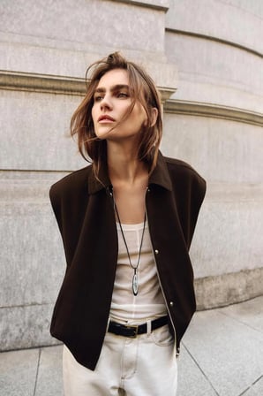 ALLBUCKS ZARA Vatkalı Kenarlı Vatkalı Yelek ABZRA00161