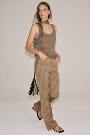 ALLBUCKS ZARA ZW Collection Çizgili Çan Paça Pantolon ABZRA00172