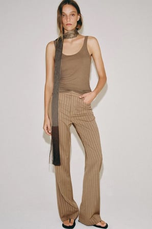 ALLBUCKS ZARA ZW Collection Çizgili Çan Paça Pantolon ABZRA00172