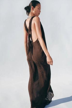 ALLBUCKS ZARA ZW Collection Jakarlı Midi Elbise ABZRA00177