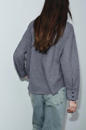 ALLBUCKS ZARA ZW Collection Kareli Eşarp Şal Detaylı Gömlek ABZRA00178
