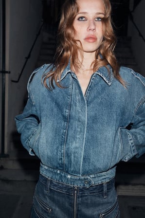 ALLBUCKS ZARA Trabillas Vatkalı Denim Ceket ABZRA00179
