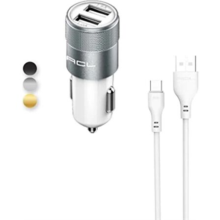 ACL Ac-38 1.6 Amper Araç Içi Çakmaklık Type-c Kablolu Şarj 1 Metre