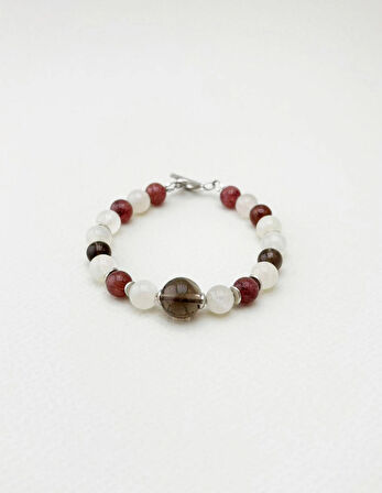 Ay Taşı, Dumanlı Kuvars, Çilek Kuvars Doğal Taş Bileklik