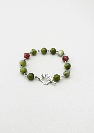 Yeşim, Çilek Kuvars Doğal Taş Bileklik