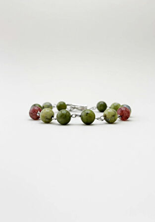 Yeşim, Çilek Kuvars Doğal Taş Bileklik