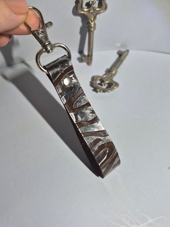 Gogo Hakiki Deri Anahtarlık El Yapımı Renkli