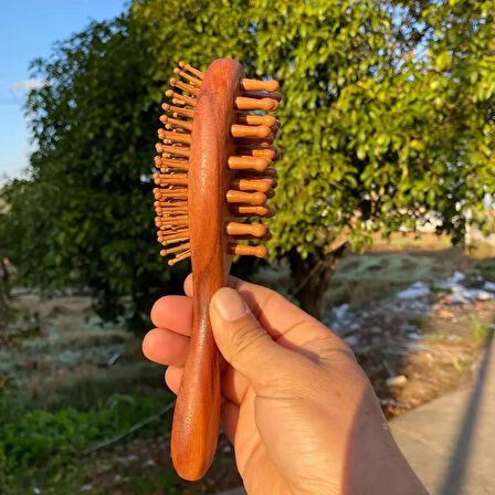 Doğal Bambu Dişli Saç Masaj Tarağı