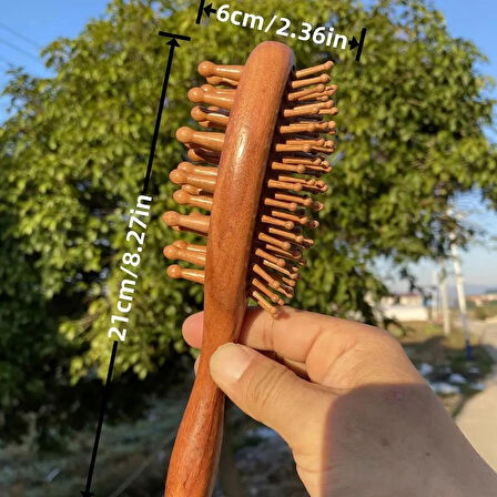 Doğal Bambu Dişli Saç Masaj Tarağı
