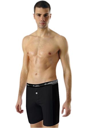 Anıt 1114 3 Adet Likralı Siyah Uzun Boxer Külot Abani Classic