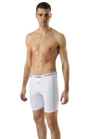 Anıt 1114 3 Adet Likralı Beyaz Uzun Boxer Külot Abani Classic