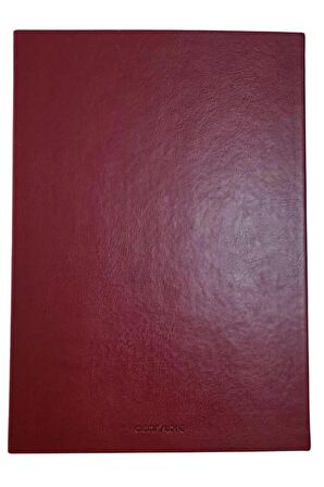 Acar Termo Deri Esnek Kapaklı 21*30 Cm 128 Sayfa 1.Hamur 100 gr Kareli Defter Bordo