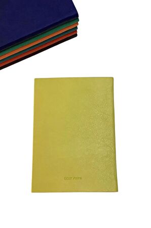 Acar Termo Deri Esnek Kapaklı 10,5*15 Cm 160 Sayfa Kareli Defter Limon Sarısı