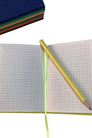 Acar Termo Deri Esnek Kapaklı 10,5*15 Cm 160 Sayfa Kareli Defter Limon Sarısı