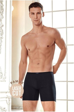 3 Adet 4435 Erkek Lazer Kesim Siyah Kıyafet Altında Belli Olmaz Boxer Abani Classic