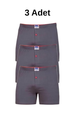 Erkek Penye Pamuklu Düğmeli Boxer 1099 3`lü Abani Classic