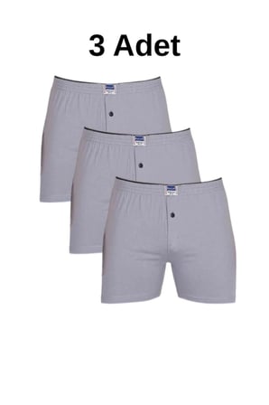 Erkek Penye Pamuklu Düğmeli Boxer 1099 3`lü Abani Classic